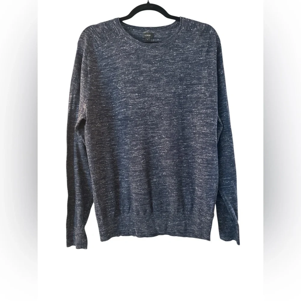 J. Crew Blue Crewneck Sweater Classic Knit Design